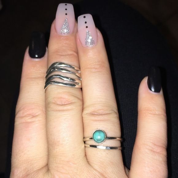 ✨925 Turquoise Stacking Ring Set✨ - Picture 4 of 4